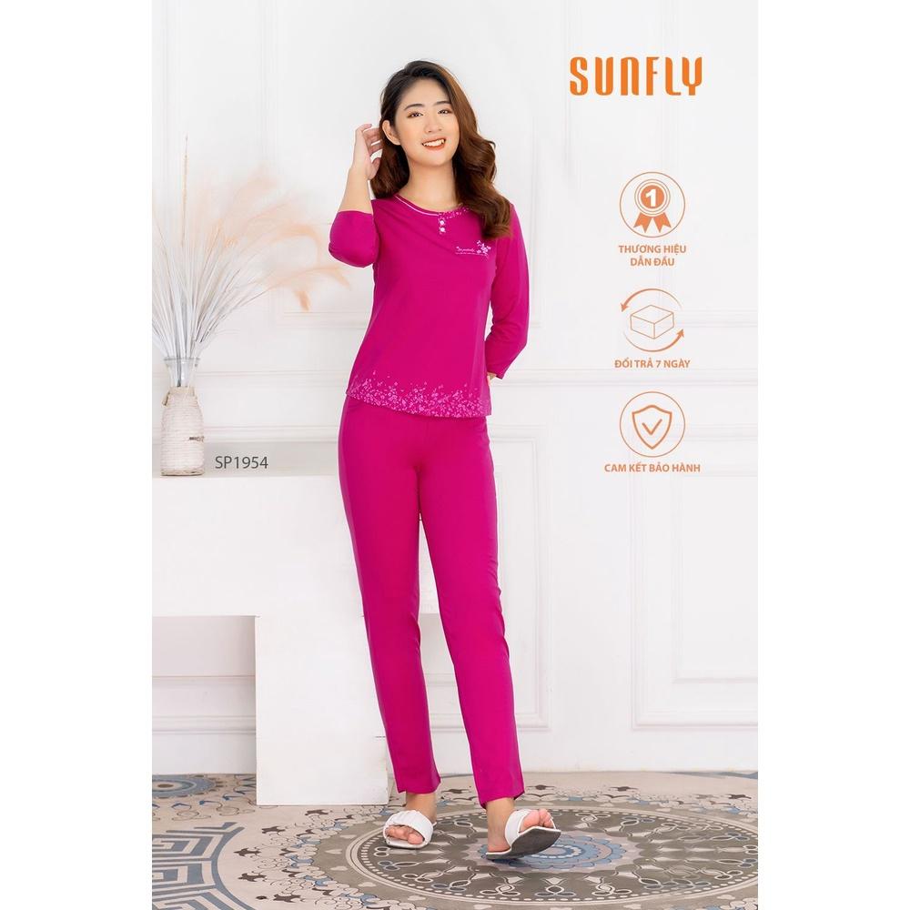 SP1954 Bộ đồ mặc nhà nữ cotton áo tay lỡ, quần dài