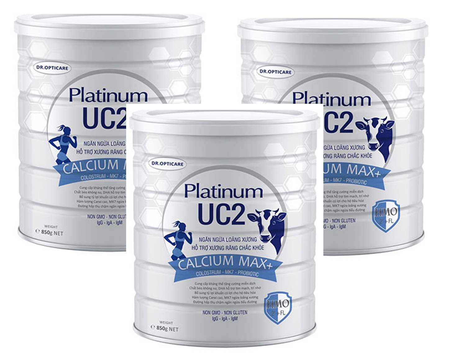Combo 3 lon Sữa non UC2 Platinum Calcium Max lon 850g