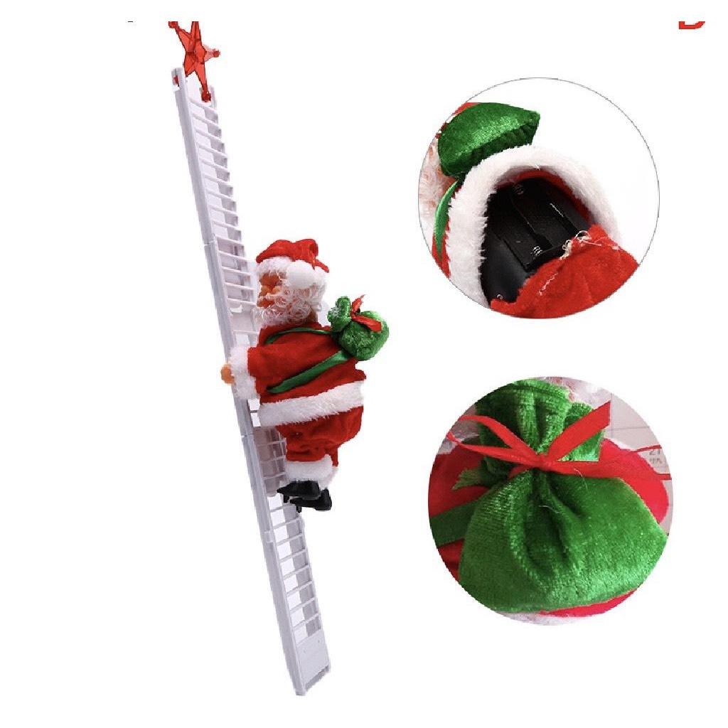 TẶNG PIN Đồ chơi ông già NOEL leo thang quà tặng giáng sinh hoặc phụ kiện trang trí Noel ngày lễ giáng sinh