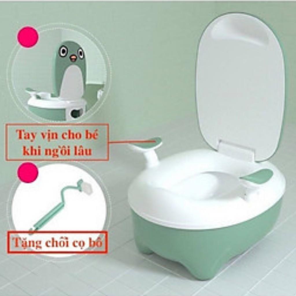 Bô ghế vệ sinh hình chim cánh cụt, Ghế toilet cho bé { Tiện dụng, dễ sử dụng}