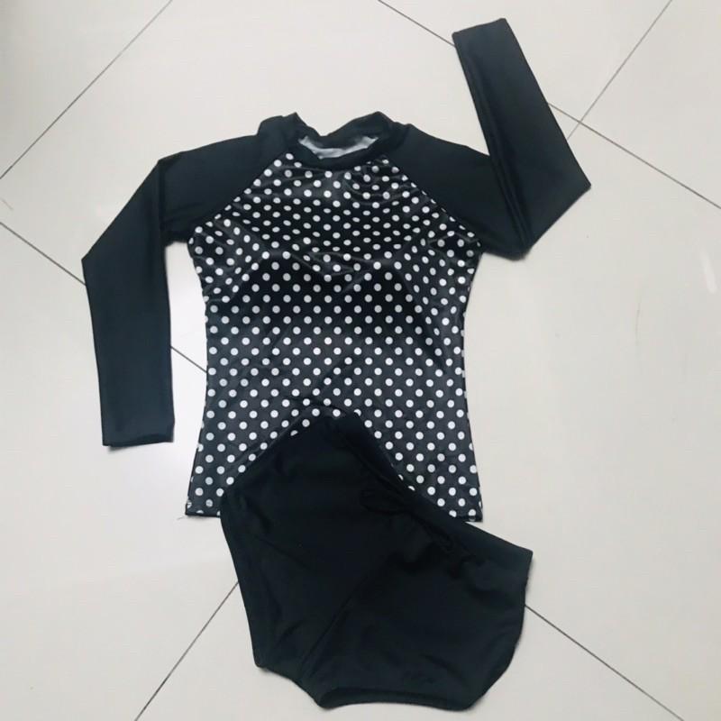 4 Mẫu Bộ Bơi Nữ Tay Dài Quần Sọc free size 40-55 ký - 5