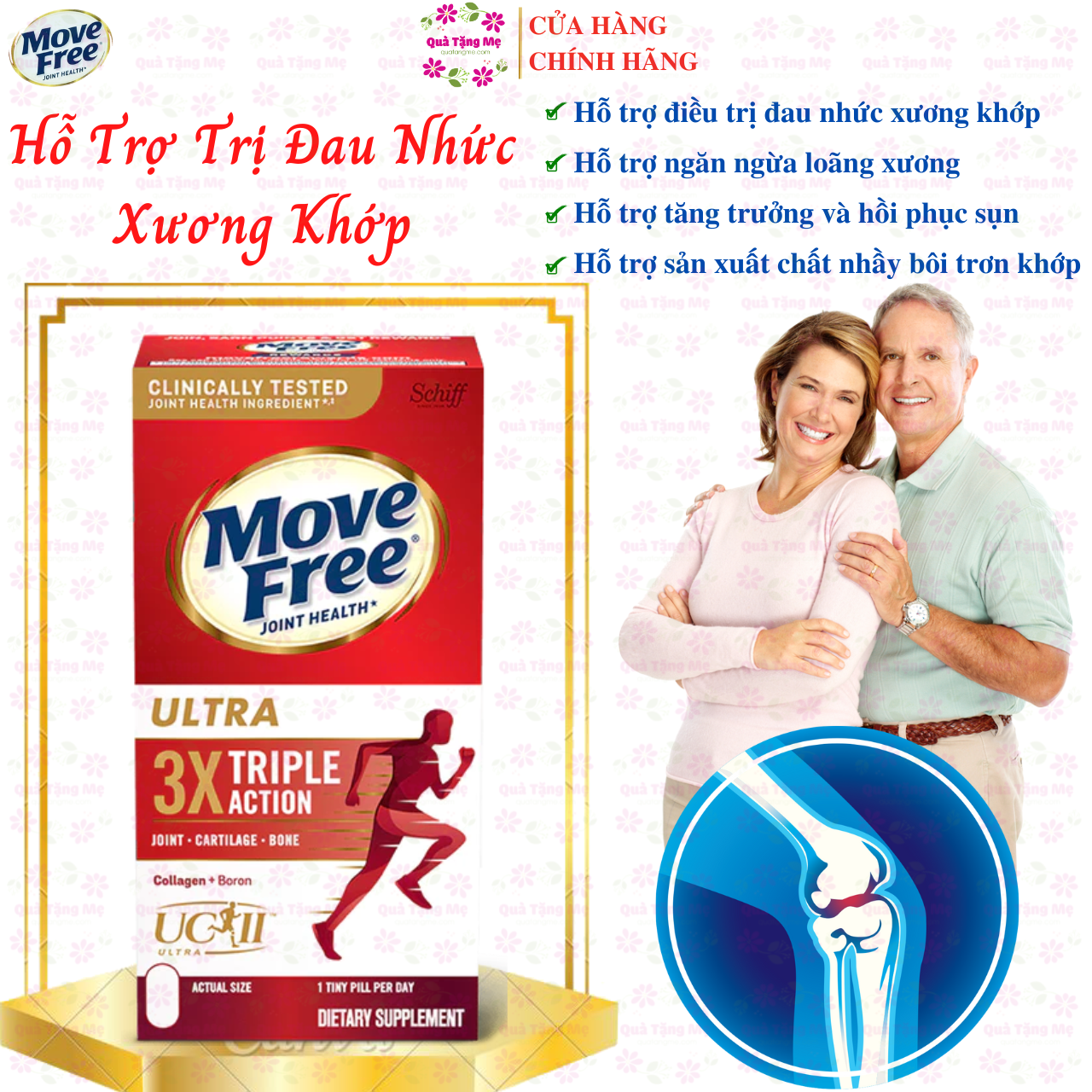 Hỗ trợ giảm đau nhức xương khớp Schiff Move Free Mỹ nâng cao sức khỏe khớp, sụn và xương, tăng khả năng vận động linh hoạt thoải mái-QuaTangMe Extaste