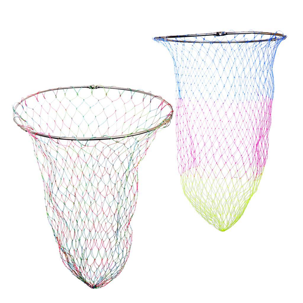 2pcs Colorful Mesh Fishing Net Carp Coarse Sea Game Fishing Landing Net Head