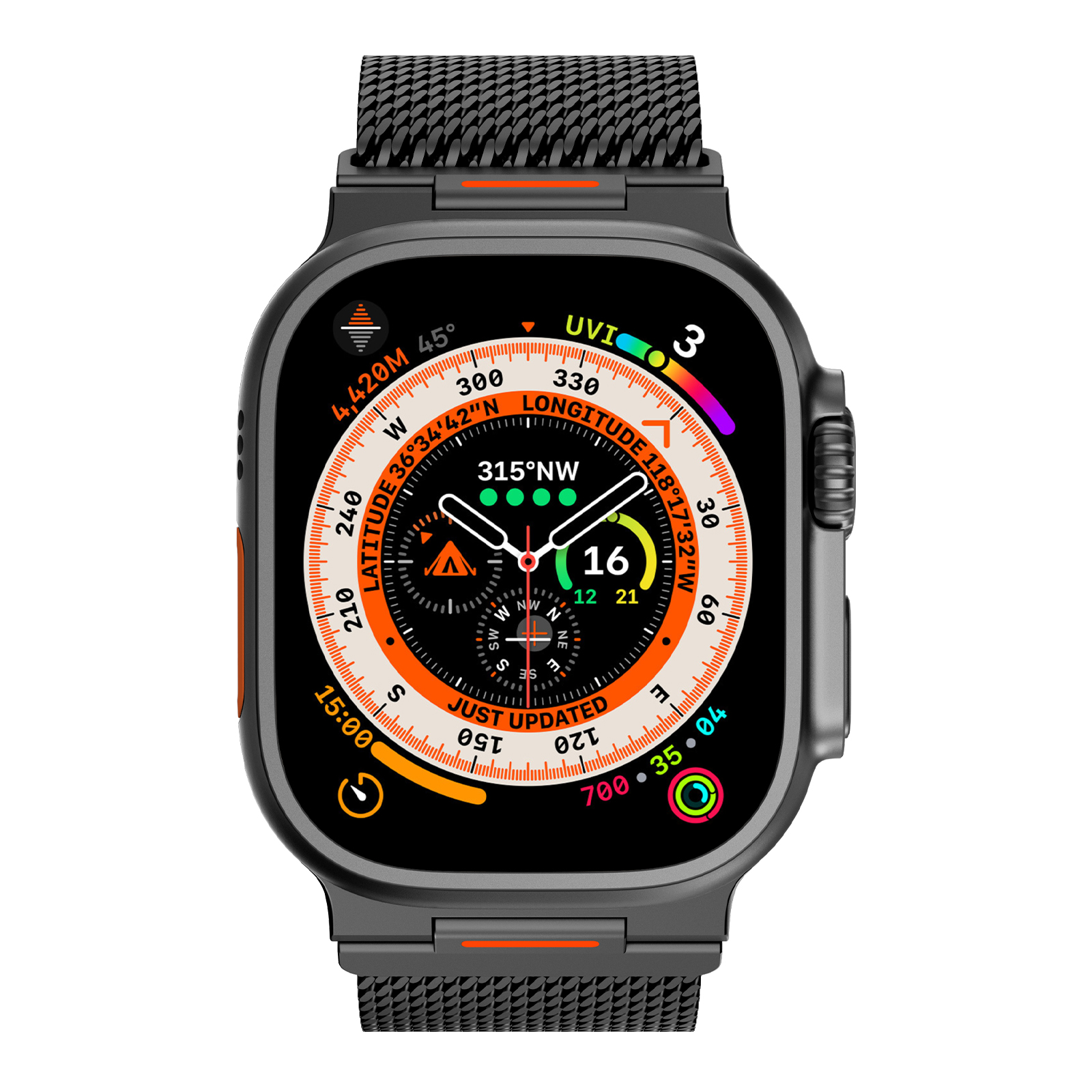 Dây Thép Milan Từ Tính Phantom cho Apple Watch Series 4/5/6/7/8/9/SE3/10/11 & Apple Watch Ultra 1/2/3 Size 44/45/46/49mm - Hàng Chính Hãng