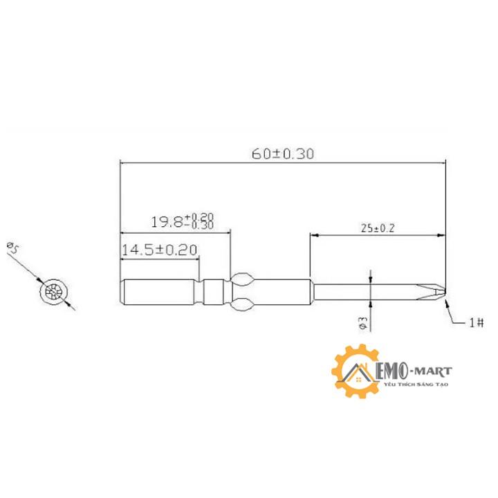 ️ ️Bộ 10 đầu vặn vít 4 cạnh️Trục 5mm - Có từ tính - Thép qua tôi luyện chất lượng cao