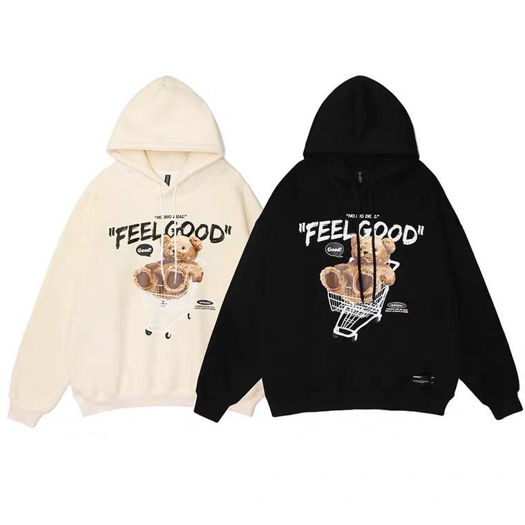 Free Ship - Áo Khoác Nỉ Hoodie Gấu Unisex Form Rộng KNN50 - KNN50 - Xanh đậu