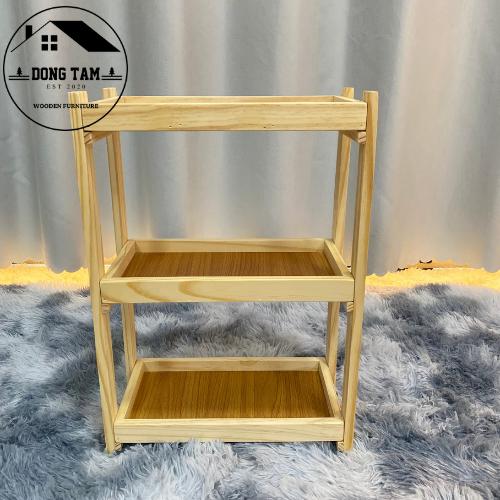 Kệ gỗ mini đa năng 3 tầng gỗ thông nhập khẩu