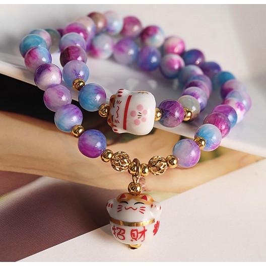 Chuỗi vòng tay mèo may mắn