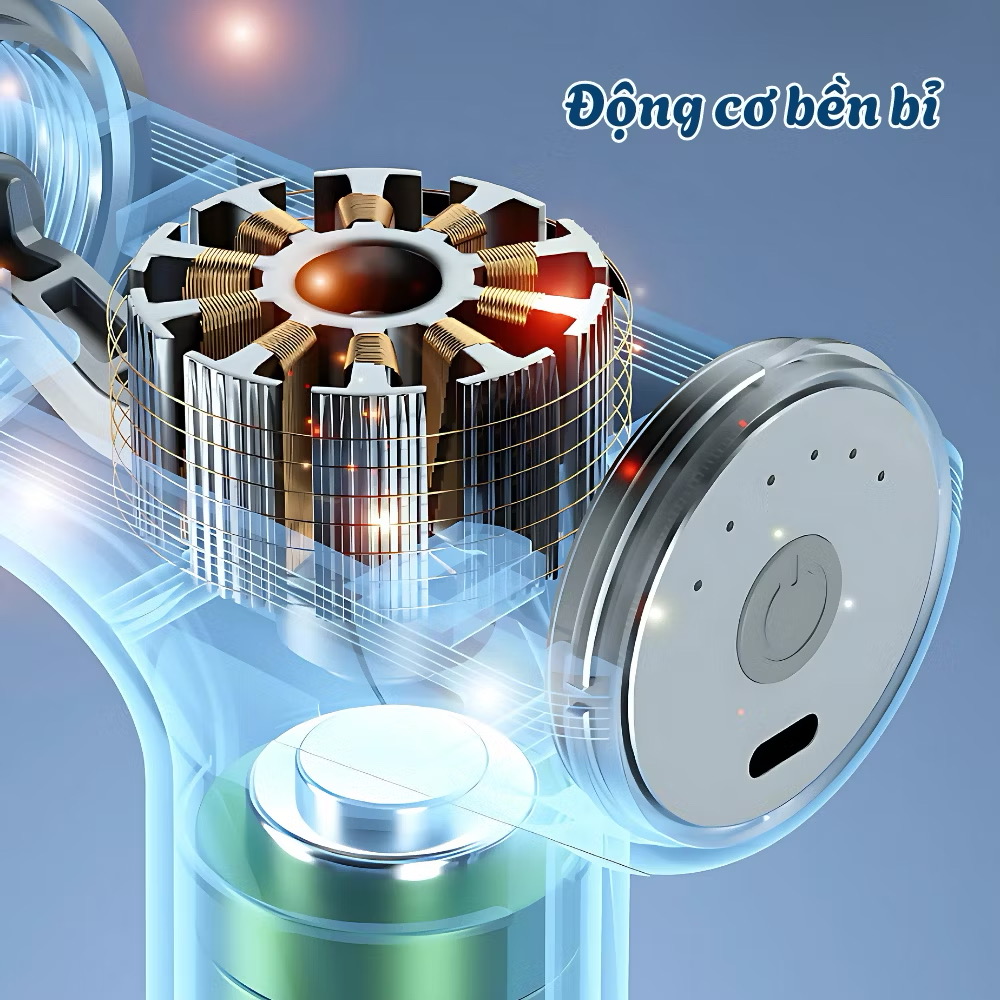 Máy Massage Cầm Tay Mini Cao Cấp - Công Nghệ AI Cảm Biến Lực Nhấn Giúp Giảm Đau Mỏi, Giãn Cơ Sau Tập Luyện
