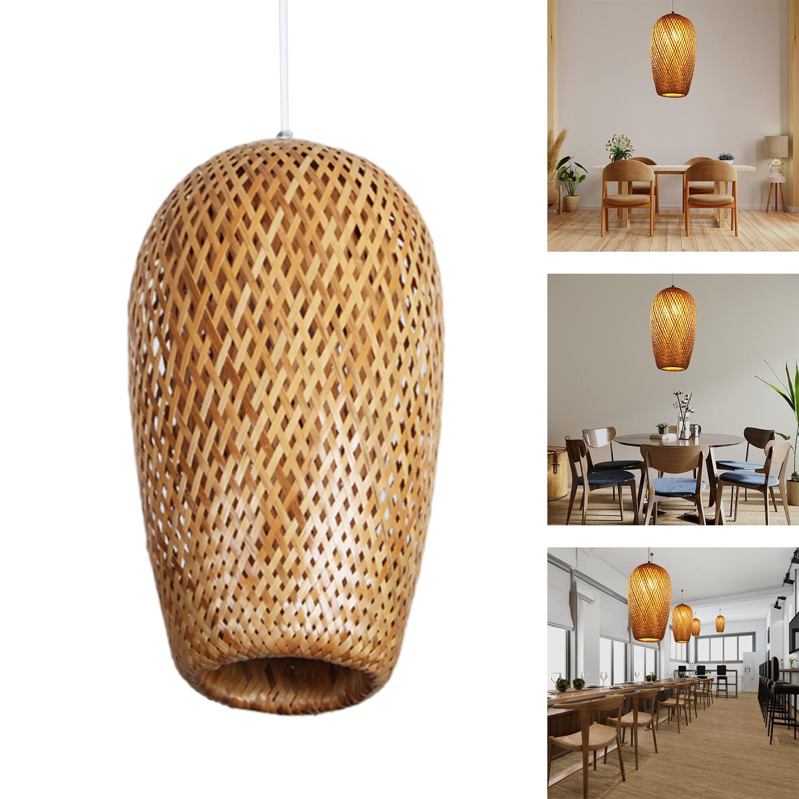 Hand Woven Bamboo Pendant Light Chandelier for Dining Room Decoration