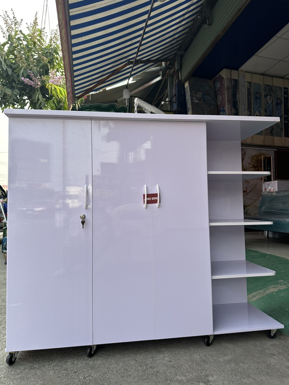 Tủ áo nhựa màu trắng Tundo ngang 1m45 x cao 1m2 x sâu 45 cm
