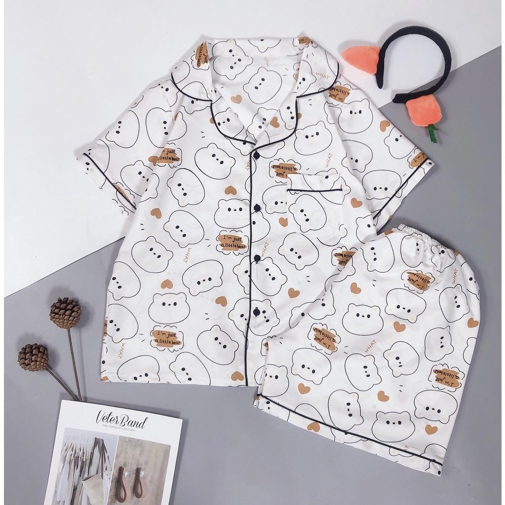 Đồ ngủ pijama nữ tay ngắn quần cộc, Bộ mặc nhà chất kate thái mềm mát, quần áo ngủ pyjama bigsize HATIBO