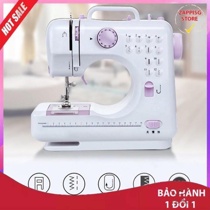 ️ Máy May Mini Gia Đình FHSM505 12 Kiểu May, Có Vắt Sổ