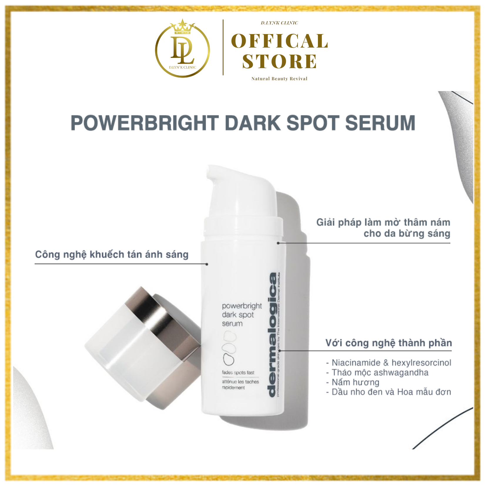 Tinh chất dưỡng da làm mờ vết thâm nám, giúp sáng da và rạng rỡ Dermalogica Powerbright Dark Spot Serum