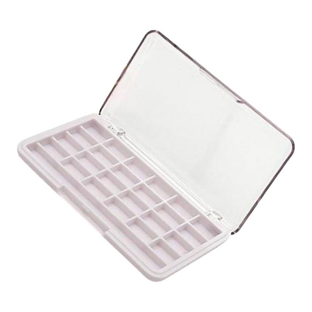 2Pcs 24 Grids Eyeshadow Palette Box Blush Powder Holder Case w/ Brush Slot
