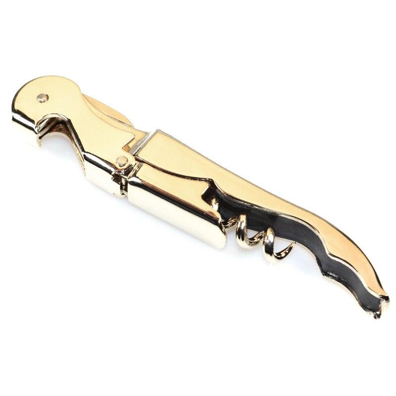 Gold Plated Corkscrew Double Hinge Waiters Wine Key Bottle Opener Party Bottle Opener AA