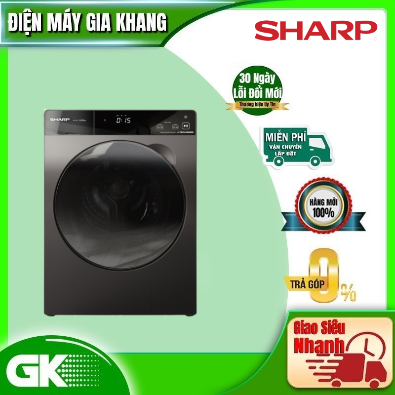 Máy giặt Sharp 10.5 kg ES-FK1054PV-S - Hàng chính hãng (chỉ giao HCM)