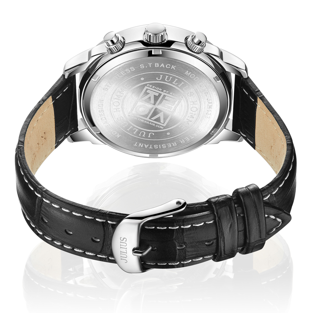 Đồng Hồ Nam JAH-133A chronograph Julius Hàn Quốc Dây Da