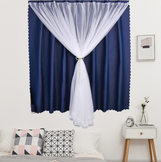 Rèm Khoen Lỗ, Khoen Ri Đô, Rèm Dán Hai Lớp XANH ĐEN Chống Nắng Tốt, Kích Thước Đa Dạng