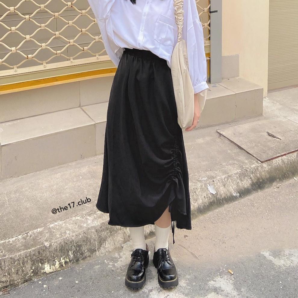 SUZUKO SKIRT The 17 Club - Chân váy rút dây lệch tà