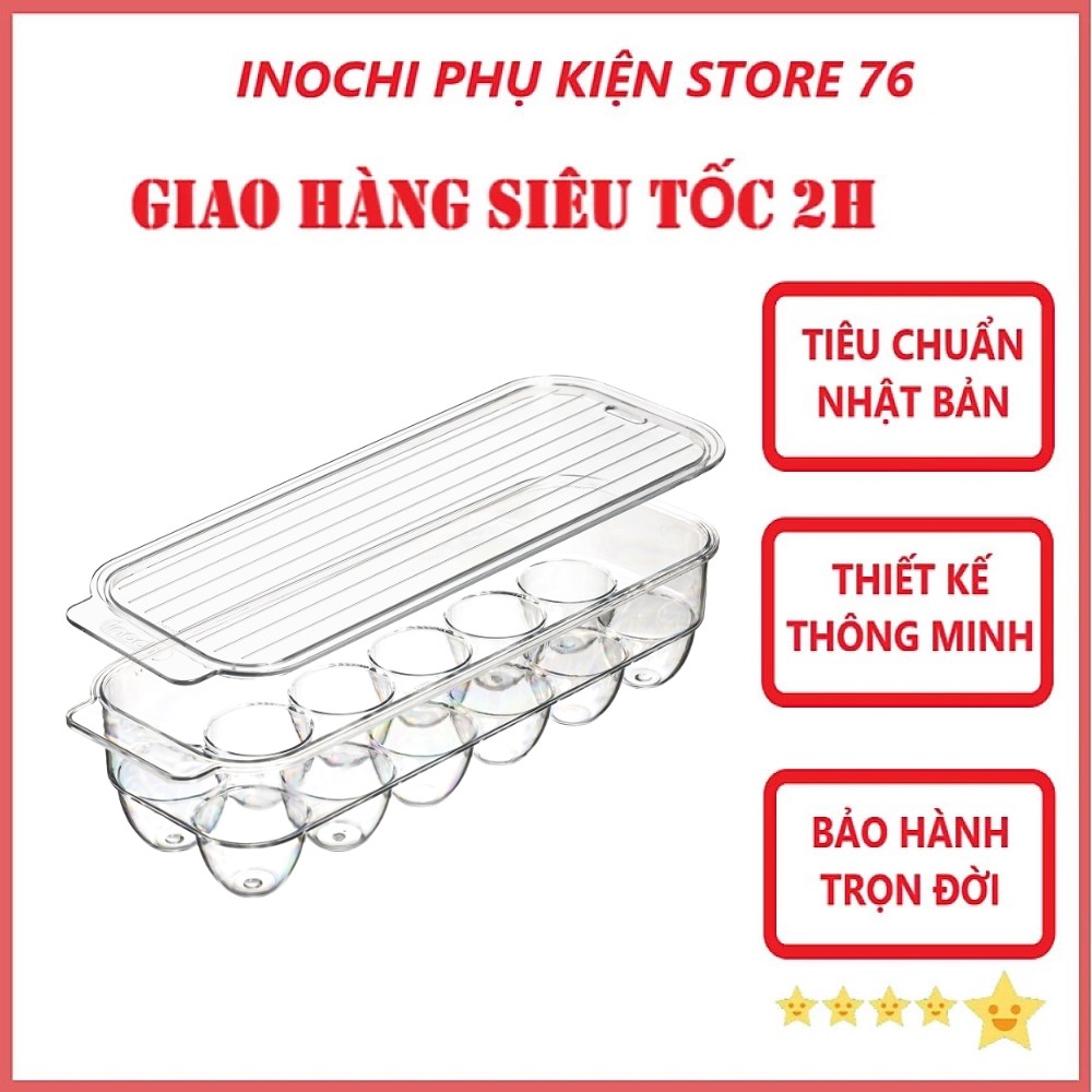 Khay Đựng Trứng Gà , Vịt Trong Suốt YoKo 12 Quả Có Nắp Đậy Tặng Kèm Khăn Lau Đa Năng PaKaSa - Hàng Chính Hãng INOCHI