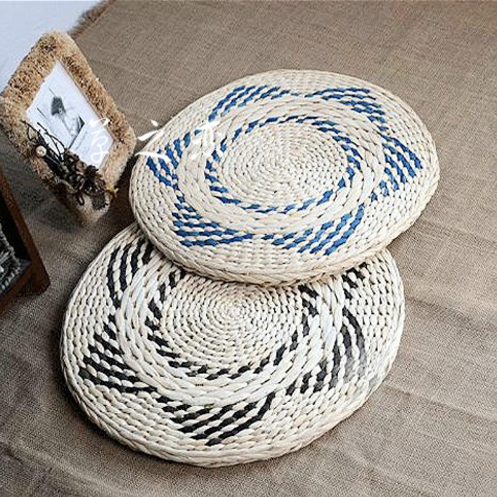 Japanese Style Handmade Straw Woven Seat Cushion Tatami Dia. 48cm