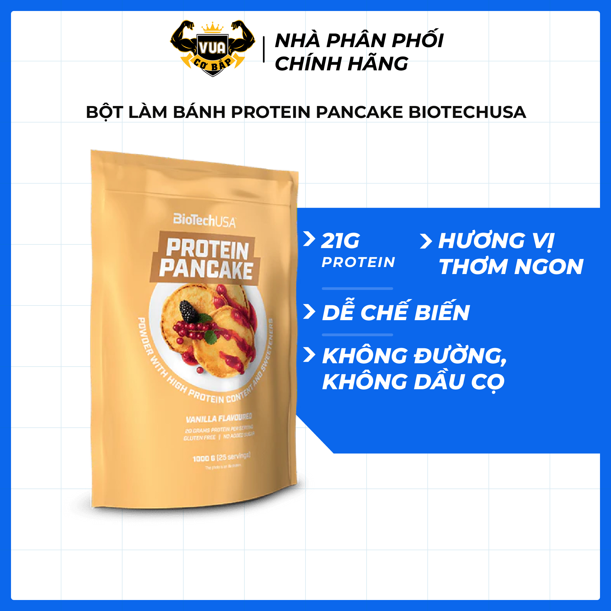Bột Làm Bánh Protein Pancake BiotechUSA Túi 1Kg