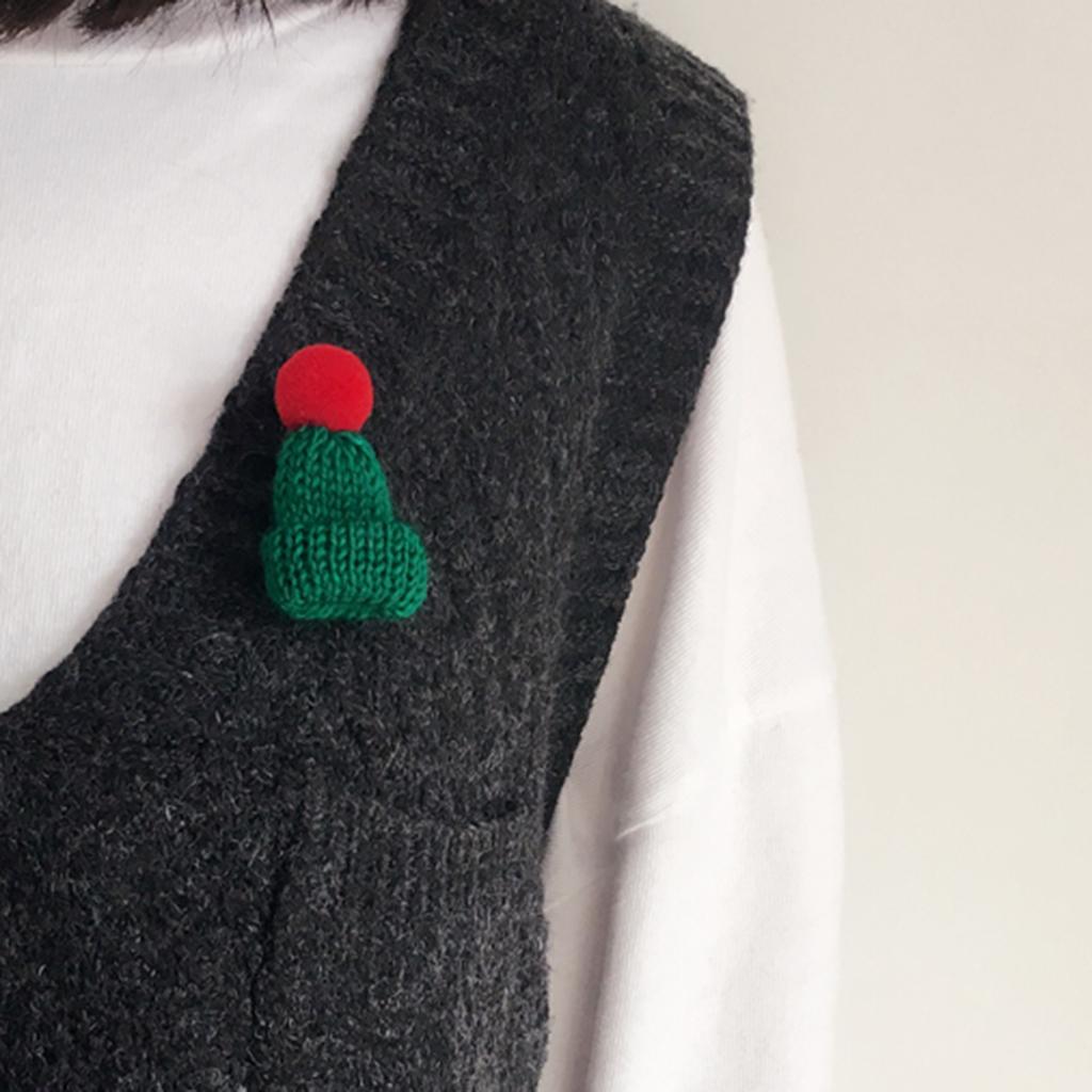 Female Girls Kawaii Hat Sweater Brooches Korean Mini Cute Ball Pin