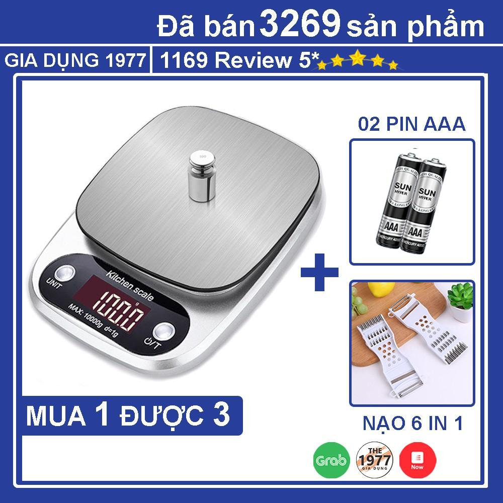 Cân tiểu ly điện tử nhà bếp mini định lượng 1g - 5kg, Cân tiểu ly làm bánh độ chính xác cao kèm 2 viên pin AAA.atruong