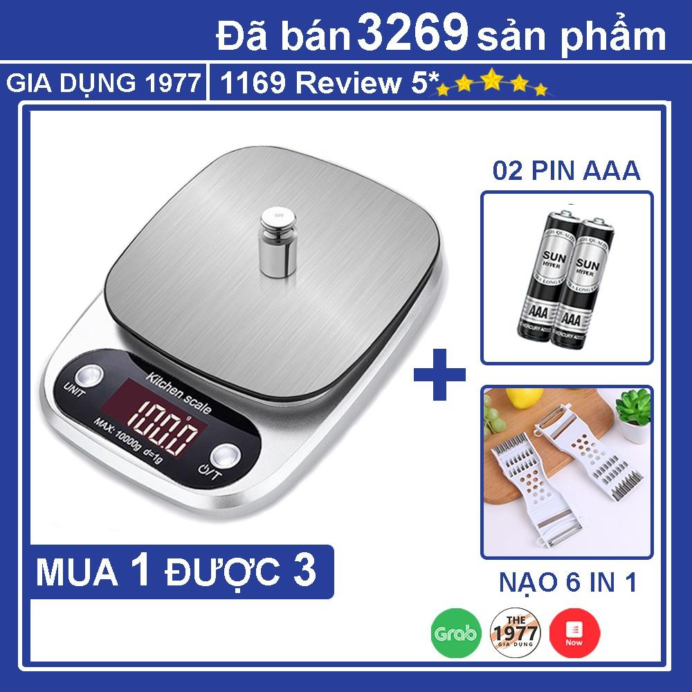 Hình ảnh Cân tiểu ly điện tử nhà bếp mini định lượng 1g - 5kg, Cân tiểu ly làm bánh độ chính xác cao kèm 2 viên pin AAA.atruong