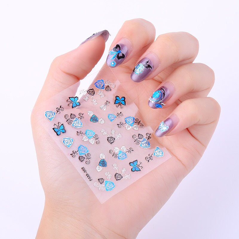 Set 24 tấm decal dán móng 3D làm nail tại nhà cực xinh