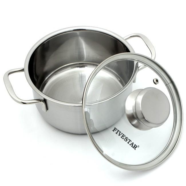 Bộ 3 Nồi Inox 3 Đáy Nắp Kính Fivestar