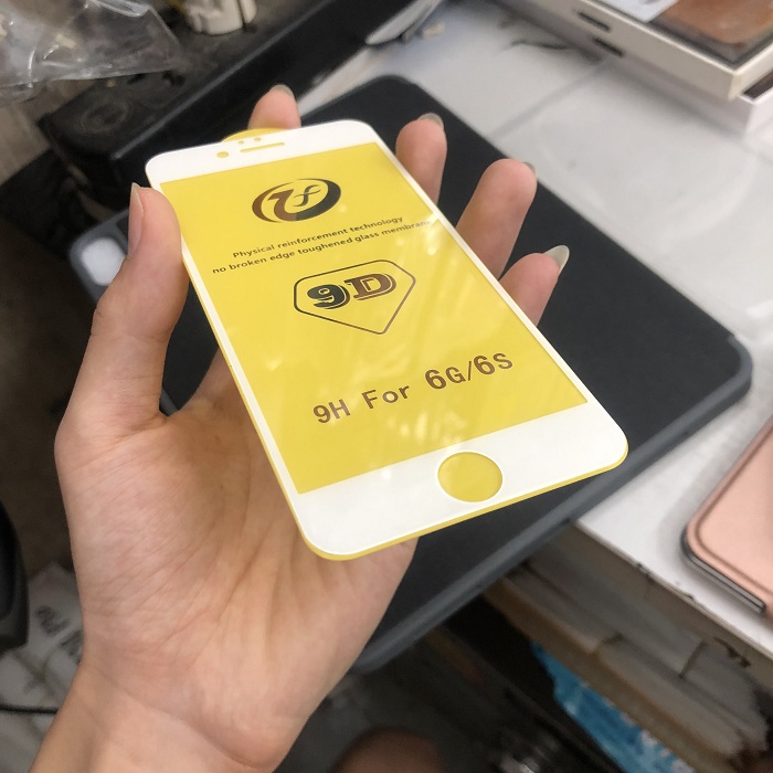 Tấm dán kính cường lực full màn hình 9D dành cho iPhone 6, iPhone 6S