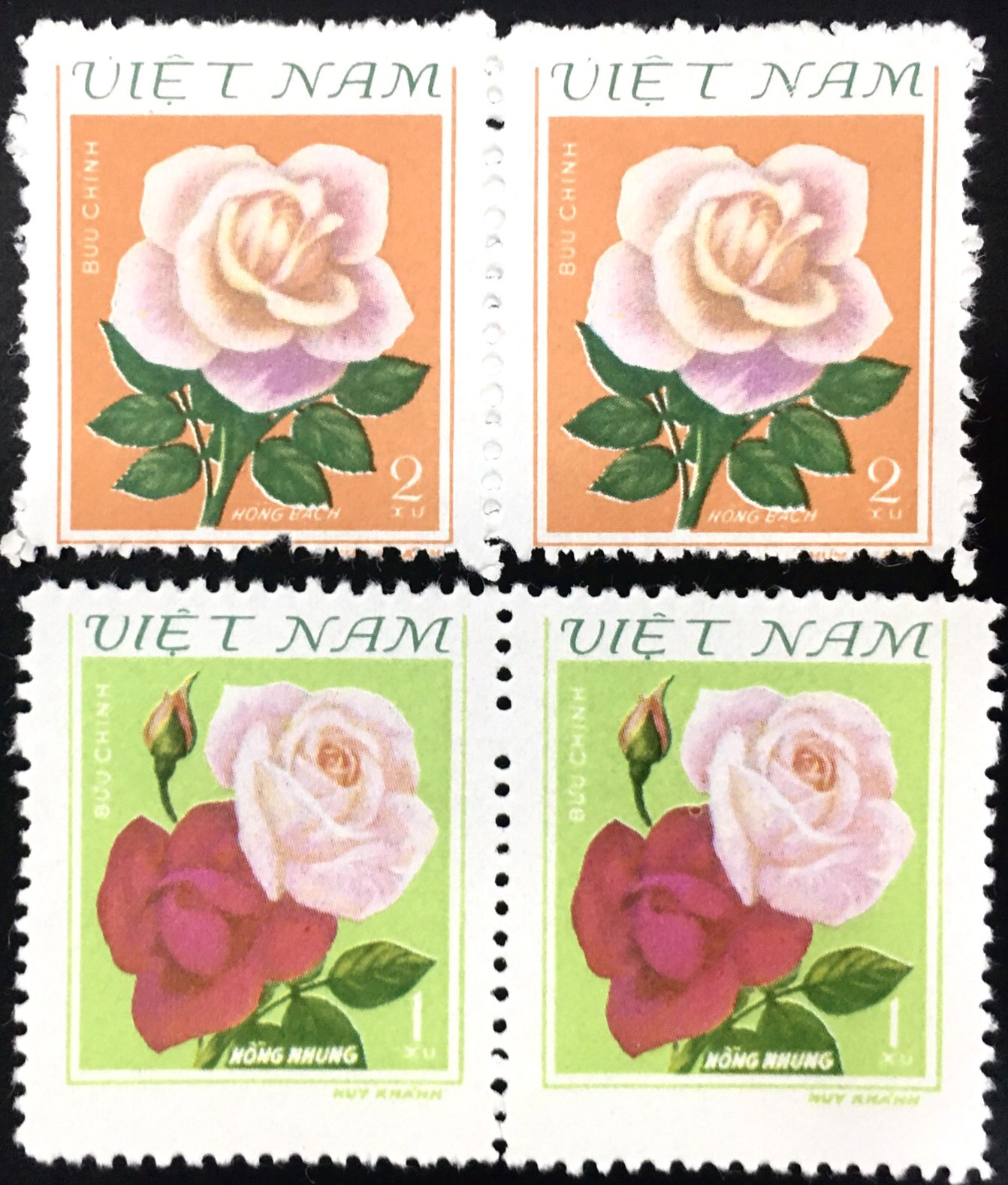 Bộ tem chủ đề Hoa hồng 1980 4 con