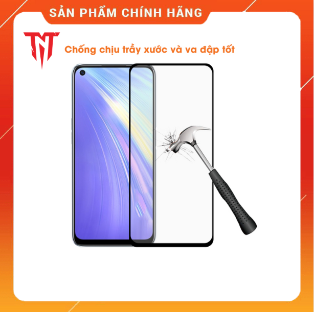 Bộ 2 Kính cường lực full keo dùng cho điện thoại Realme 6 và Realme 6i - hàng chính hãng