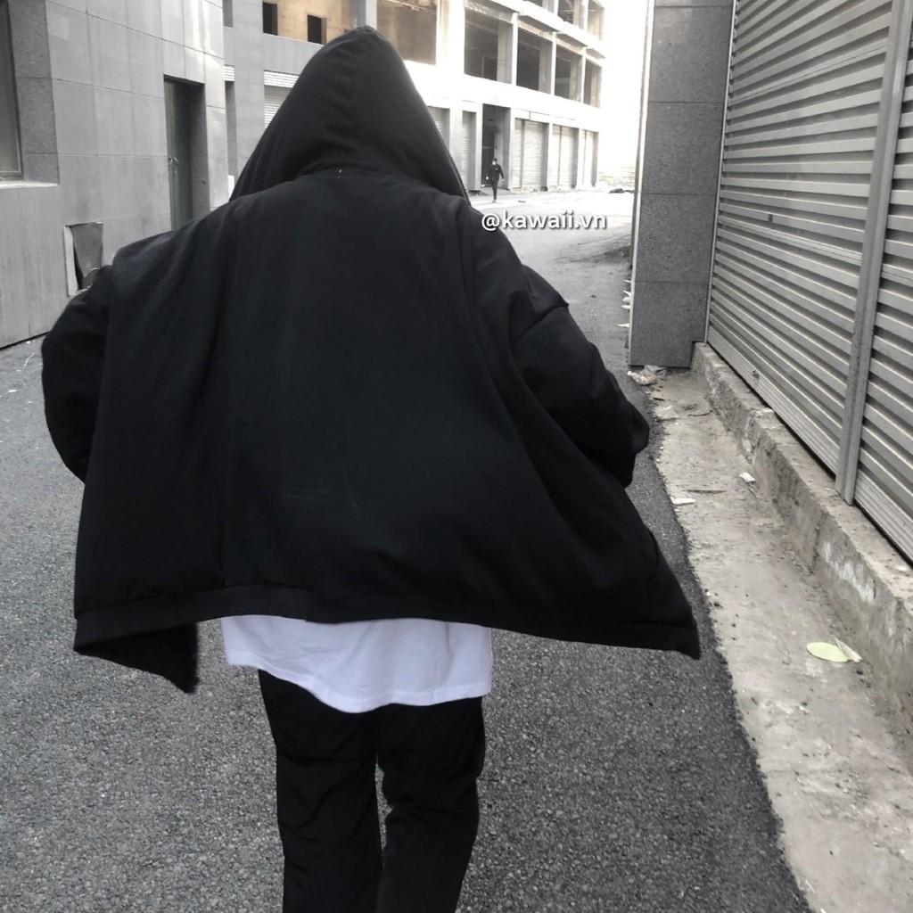 ZIP JACKET : ÁO KHOÁC ĐEN OVERSIZED PHỐI KHOÁ KÉO