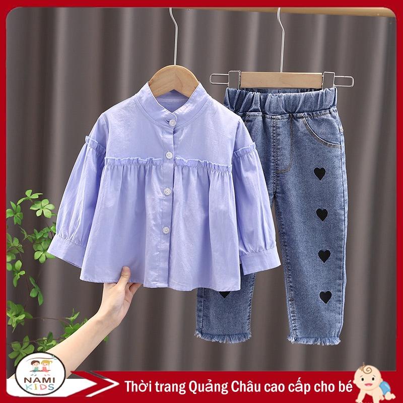 [81:H37] Set quần áo thêu trái tim dễ thương cho bé gái có tách lẻ từng món