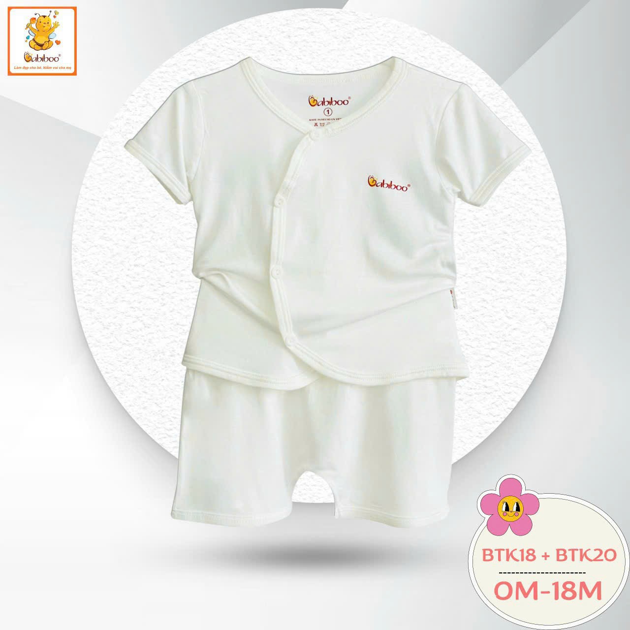 Bộ sơ sinh cài chéo tay ngắn vải visco siêu mềm mại cho bé