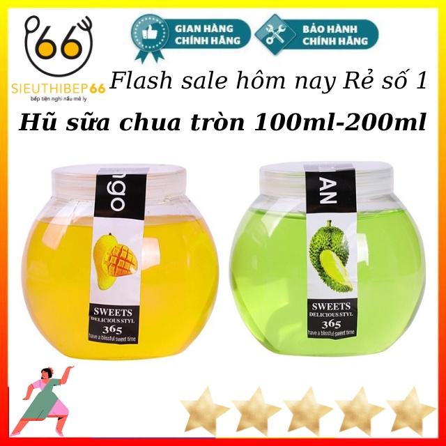 Hũ sữa chua thủy tinh, Lọ nắp nhựa dung tích 100ml - 200ml, hũ thủy tinh làm caramen, bánh flan cao cấp