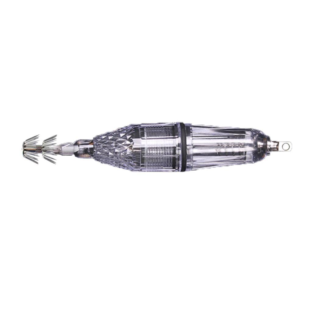 4Pcs Underwater Fishing Light LED Lamp Lure Bait Finder Night Fishing Light with Squid Jig Hook for Shrimp, Prawns, Squid and Fish