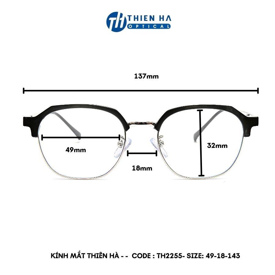 Gọng kính nam nữ dáng vuông Thiên Hà OPTICAL chất liệu Acetate Metal cao cấp nhẹ kiểu trẻ trung dễ đeo nhiều màu TH2255