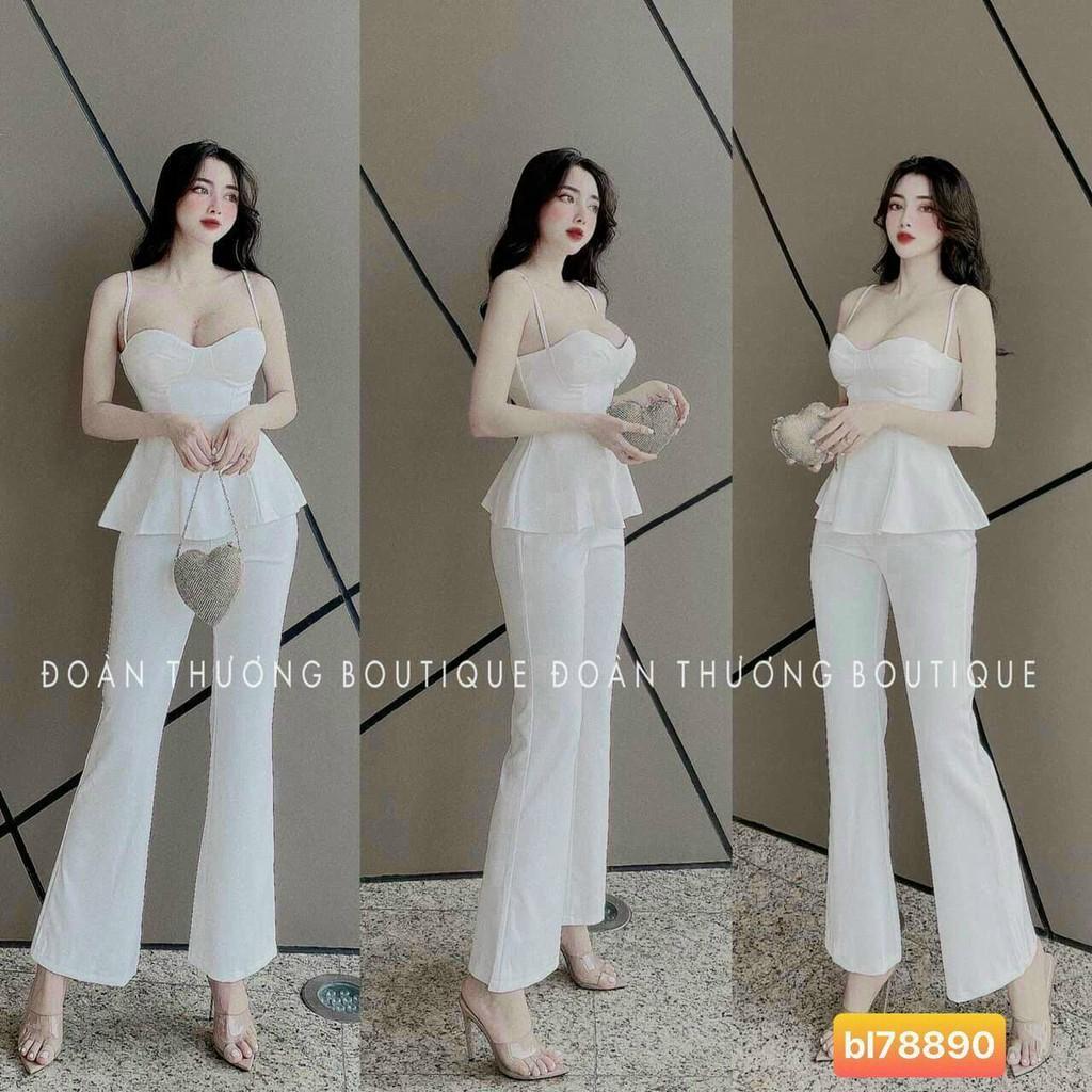 Set bộ đồ nữ 2 dây kèm quần ống rộng thời trang