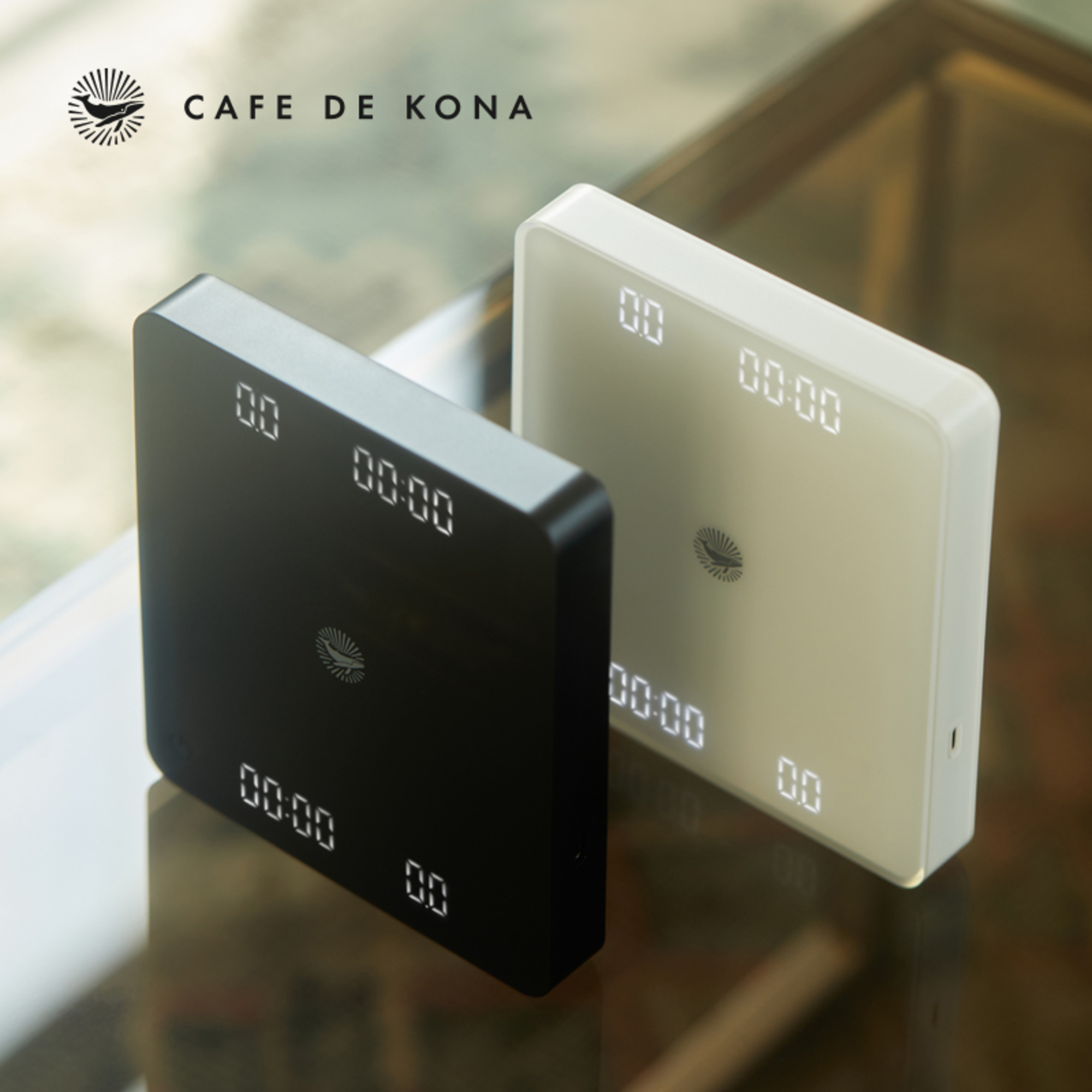 Cân điện tử GHOST 2 mặt cho pha chế cà phê đồ uống có đếm giờ CAFE DE KONA pin sạc