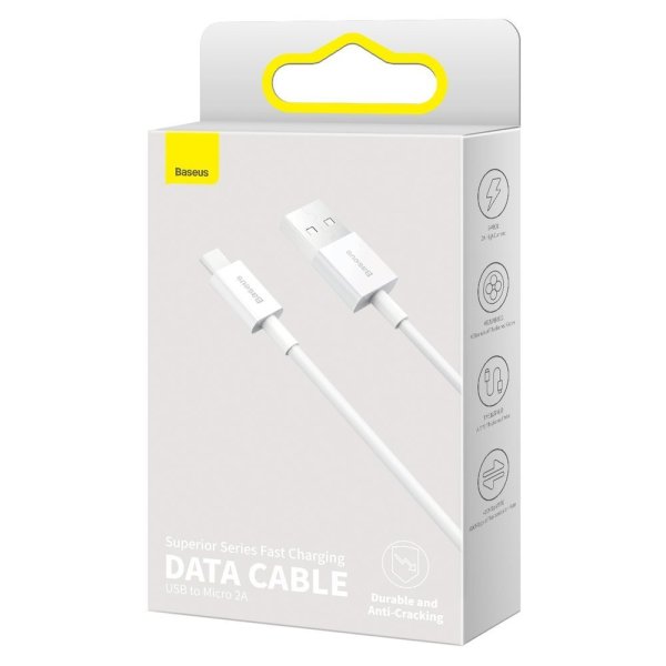 Cáp sạc 2A Baseus Superior Series chân Micro dây ABS siêu bền đồng bộ data nhanh chóng dài 100CM cho Android - Hàng chính hãng
