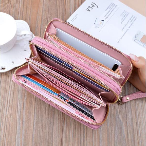 Ví nữ cầm tay hai khóa kéo trần trám VTT126 Danfashion
