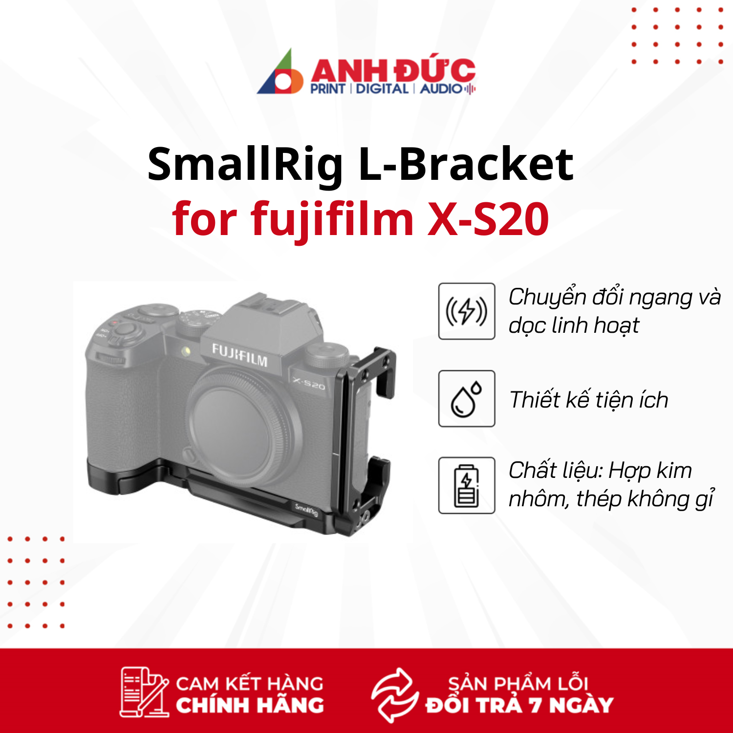 Khung bảo vệ máy ảnh SmallRig L-Bracket for fujifilm X-S20 4231 - Hàng Nhập Khẩu