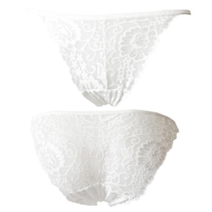 Quần lót ren đáy quần cotton mềm mịn thoáng khí - Màu trắng