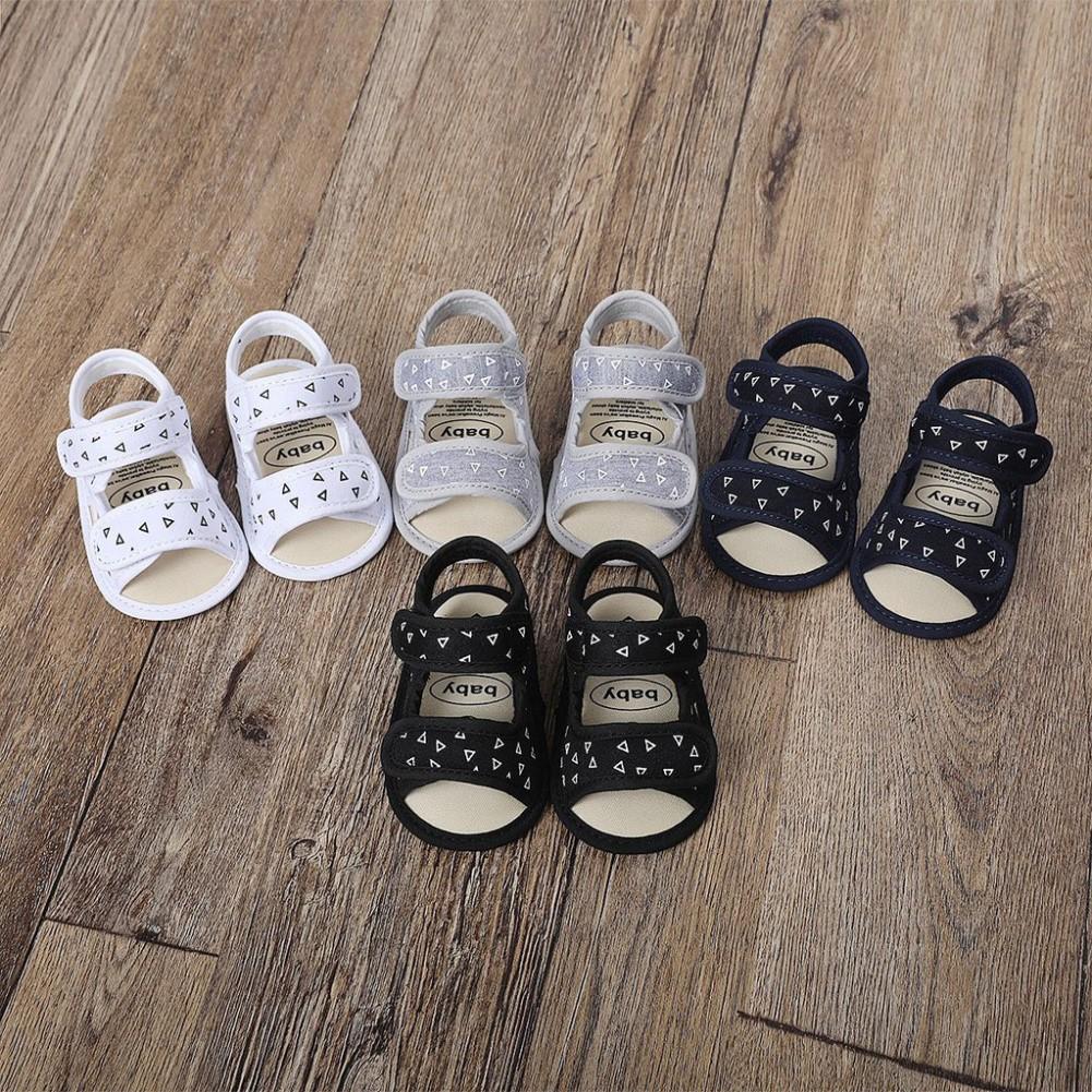 Giày tập đi Sandal cho bé trai bé gái từ 0-12 tháng đế mềm chống trơn trượt phong cách Hàn Quốc D18