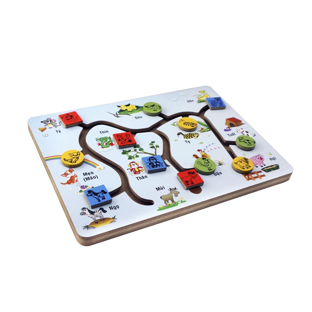 Đồ chơi gỗ Winwintoys - Tìm hình 12 con giáp cho bé