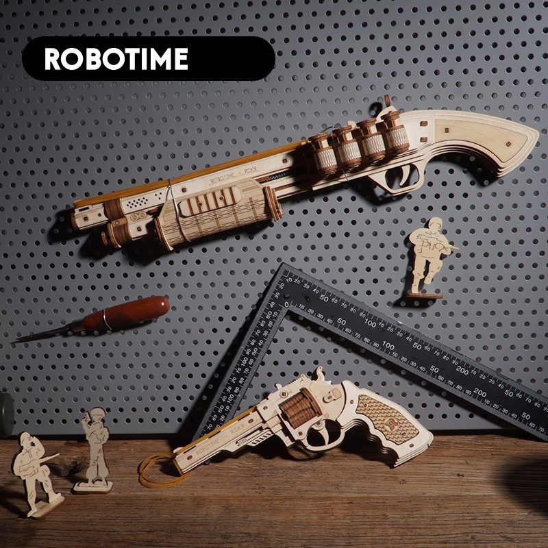 Mô Hình Gỗ 3D Robotime Mô Hình Machine Xe Bắn Bóng Tự Hành